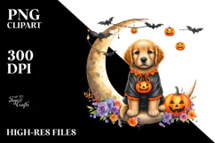 Puppy Dressed for Halloween, Cute PNG Product Image 2