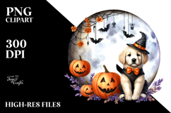 Halloween Puppy on Moon PNG Product Image 2
