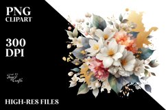 Colorful Splash Jasmine Bouquet | Sublimation Clipart Product Image 3