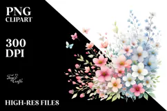 Cute Flower Painting with Splashes PNG Product Image 2