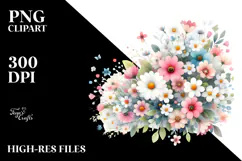 Cute Flower Painting with Splashes PNG Product Image 2