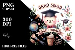 Grad Squad Watercolor Team | Sublimation | Clipart Product Image 1