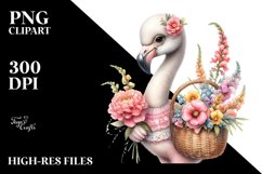 Boho Baby Flamingo with Snapdragon Basket | Sublimation | Product Image 3