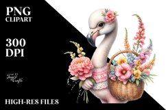 Boho Baby Flamingo with Snapdragon Basket | Sublimation | Product Image 3