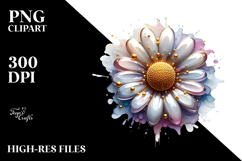 Glossy Daisy Abstract PNG Product Image 2
