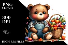Baby Bear with Autumn Vegetables | Clipart Product Image 3