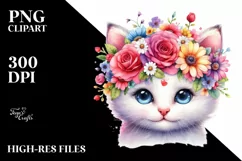 Watercolor Kitten Portrait, Transparent PNG Product Image 3