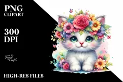 Vibrant Otter with Flower Crown PNG Product Image 3