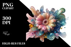 Gerbera Material Watercolor Splash | Sublimation | Clipart Product Image 1