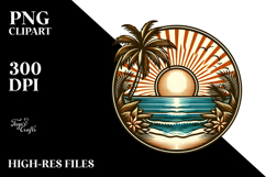 Vintage Tropical Beach Sun PNG Product Image 2