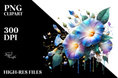 Morning Glory with Gold Inserts, Transparent PNG Product Image 2