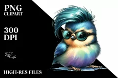 Watercolor Bird Portrait, Transparent PNG Product Image 3
