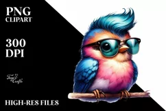 Watercolor Bird Portrait, Transparent PNG Product Image 3