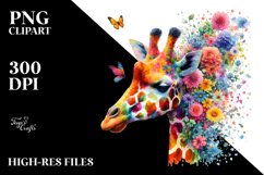 Vibrant Watercolor Giraffe | Clipart Product Image 3