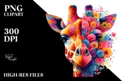 Vibrant Watercolor Giraffe | Clipart Product Image 1