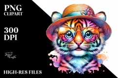 Cute Layered Watercolor Tiger | Clipart Product Image 1
