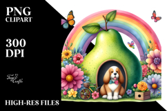 Illustration of DOG House Made of Large Fruit | Clipart Product Image 2