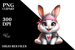 Energetic Baby Rabbit with Punk Look, Transparent PNG Product Image 2