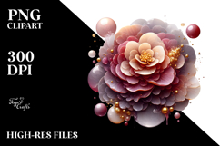 Glossy Begonia Abstract PNG Product Image 2