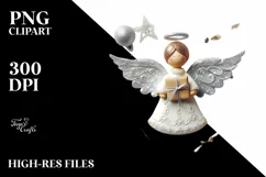 Whimsical Christmas Angel PNG Product Image 1