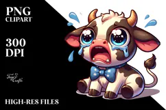 Ridiculously Cute Baby Calf with Bow Tie PNG Product Image 2