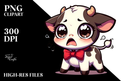 Cute Baby Calf with Bow Tie, Transparent PNG Product Image 2