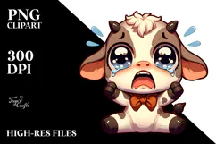 Cute Baby Calf with Bow Tie, Transparent PNG Product Image 2