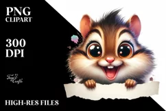 Funny Popping Eyes Chipmunk | Sublimation | Clipart Product Image 1