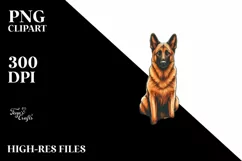 Malinois Sitting in Sand Watercolor Clipart Product Image 3