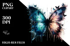 Grungy Butterfly Silhouettes PNG Product Image 2
