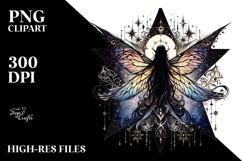 Gothic Fairy on Cloud, Back View PNG Product Image 2