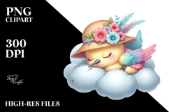 Cute Baby Hummingbird Sleeping Cloud Product Image 2