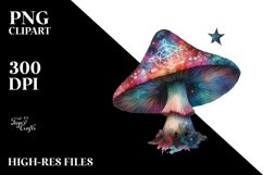 Magical Celestial Astral Mushroom | Clipart Product Image 1