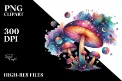 Colorful Astral Mushroom PNG Product Image 1