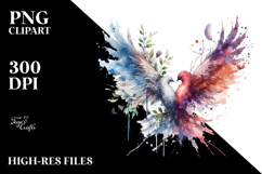 Colorful Bird Painting PNG Product Image 2