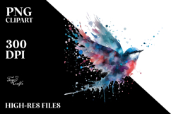 Colorful Bird with Paint Splashes PNG Product Image 2
