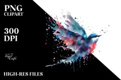 Colorful Bird Painting PNG Product Image 2