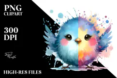 Cute Bird Painting PNG Product Image 2