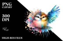 Cute Bird Painting PNG Product Image 2