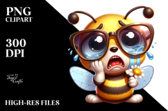 Cartoony Bee with Oversized Sunglasses PNG Product Image 2