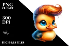 Cute Baby Duck with Funny Face PNG Product Image 2
