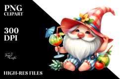 Whimsical Gnome with Cocktail, High-Res PNG Product Image 2