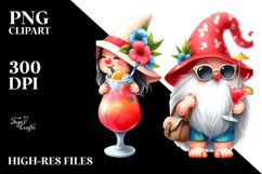 Whimsical Gnome Drinking a Cocktail PNG Product Image 2