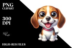 Cute Crazy Beagle Watercolor Clipart Product Image 3