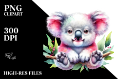 Vibrant Baby Koala Sailor Suit Watercolor Clipart Product Image 2