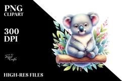 Vibrant Baby Koala Sailor Suit Watercolor Clipart Product Image 2