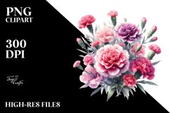 Cute Baby Carnation White Background Watercolor Clipart Product Image 3