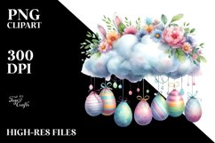 Cloud with Easter Eggs PNG Product Image 2