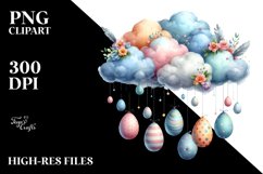 Cloud with Easter Eggs PNG Product Image 2