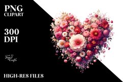 Colorful Floral Hearts, PNG Product Image 2